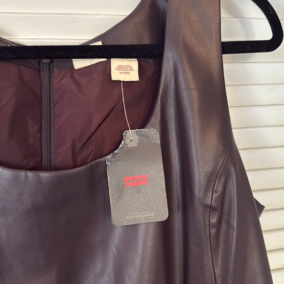 Elegant Deep Purple Faux Leather Dress - Picture 3 of 3